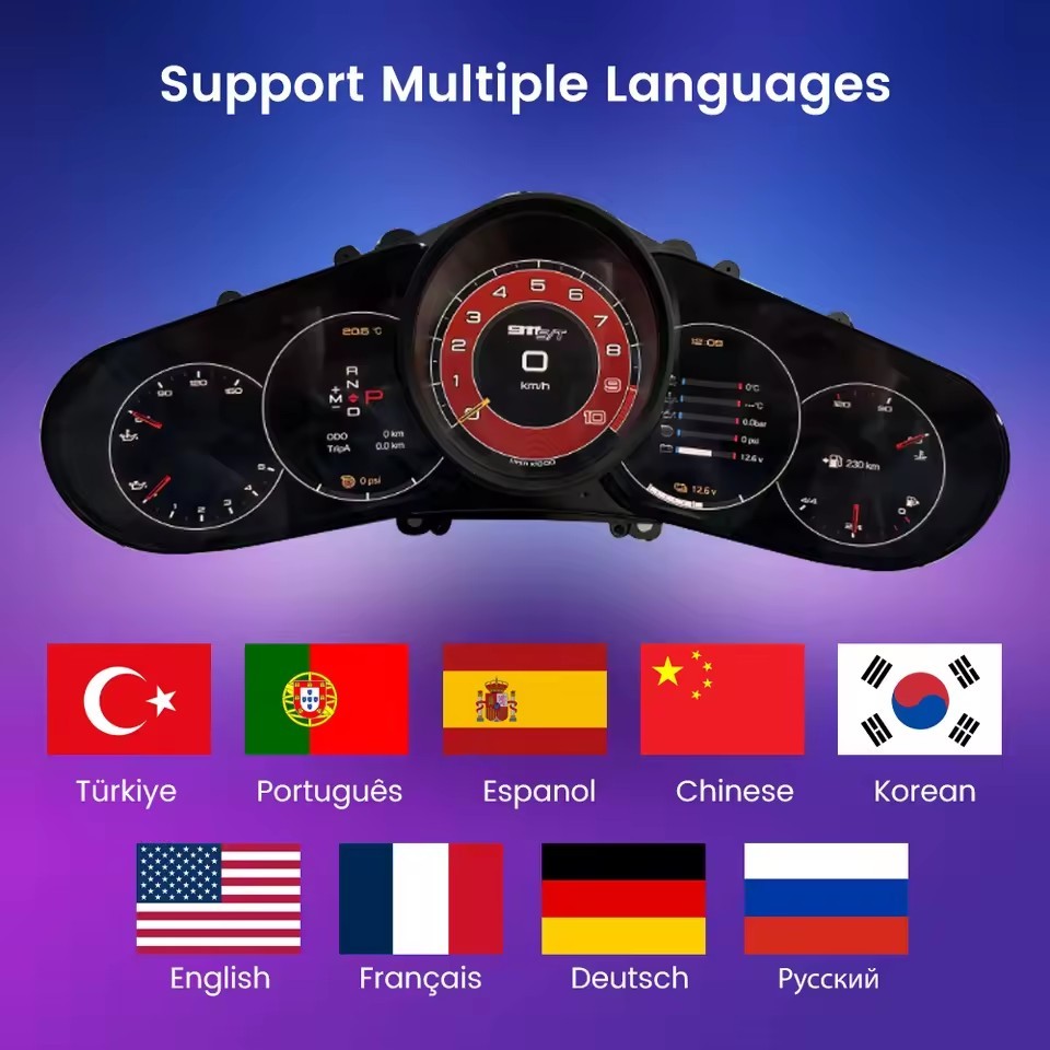 Car LCD Digital Dashboard Cluster For Porsche 911 2013 2014 2015 2016 2017 2018 2019 Instrument Panel Virtual | PareiAuto