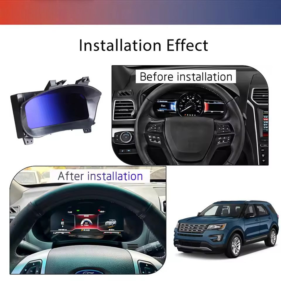 12.3" Inch For Ford Explorer 2011 2012 2013 2014 2015 LCD Digital instrument cluster support Carplay | PareiAuto