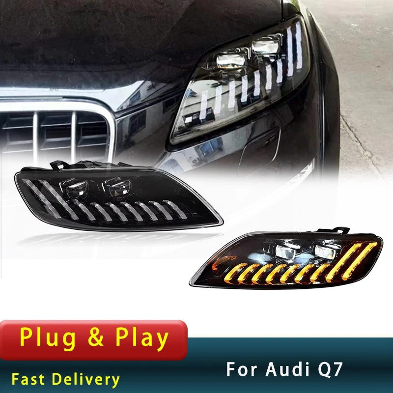 LED Headlight For Audi Q7 2006-2015 Front DRL Turn Signal Lamp Start Up Animation Assembly LED Headlight Assembly