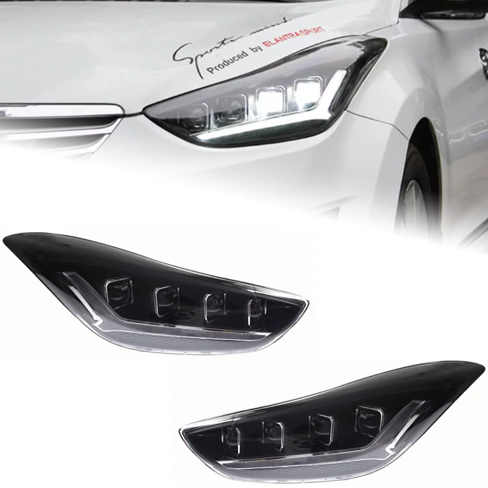 LED Headlight For Hyundai Elantra 2011 2012 2013 2014 2015 2016 Avante MD Sequential Turn Signal Assembly LED Headlight Assembly