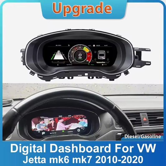 Car LCD Digital Cluster For VW Jetta mk6 2010 2011 2012 2013-2020 Virtual Cockpit SpeedMeter | PareiAuto