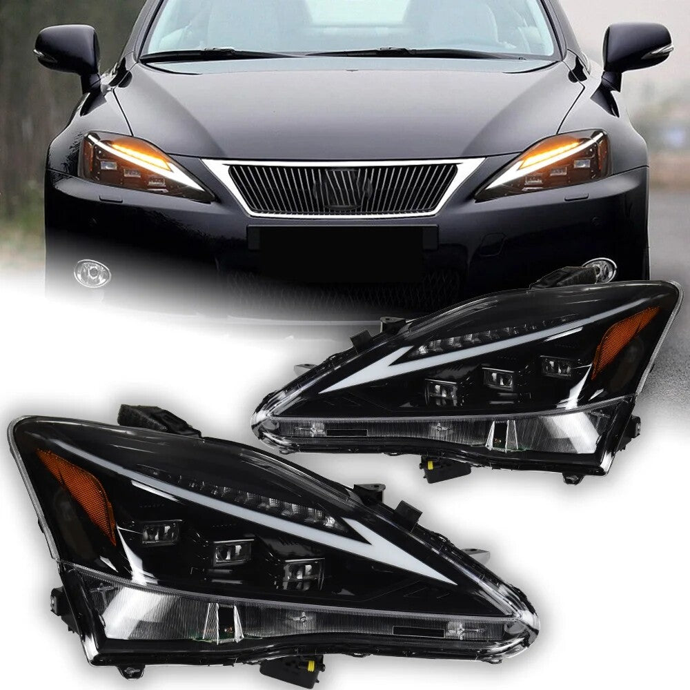 For Lexus IS250 LED Headlight 2006-2012 IS300 DRL Sequential Turn Signal Start Up Animation LED Headlight Assembly