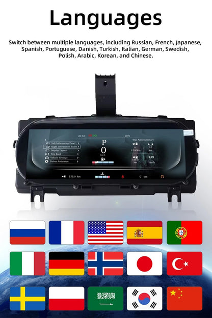 12.3” LCD Digital Cluster Dashboard For Jaguar XE/F-PACE 2015 2016 2017 2018 2019 2020 Speedometer | PareiAuto