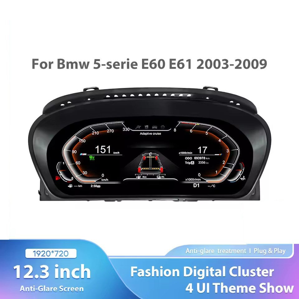 12.3" Inch Digital LCD Dashboard Cluster Upgrade For BMW 5 series E60 E61 E63 2003 2004 2005 2006 2007 2008 2009 | PareiAuto