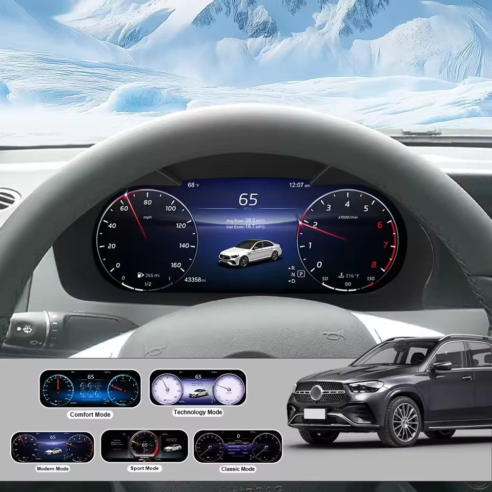 12.3" Inch Digital Instrument Cluster For Benz C200L C/GLC W205/W253 2015 2016 2017 2018 2019 speedometer | PareiAuto