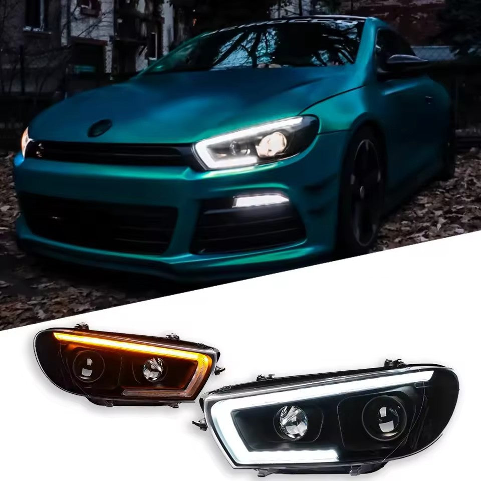 For VW Scirocco 2009-2017 Upgrade Modified Dynamic Turn Signal LED DRL Front Headlight LED Headlight Assembly