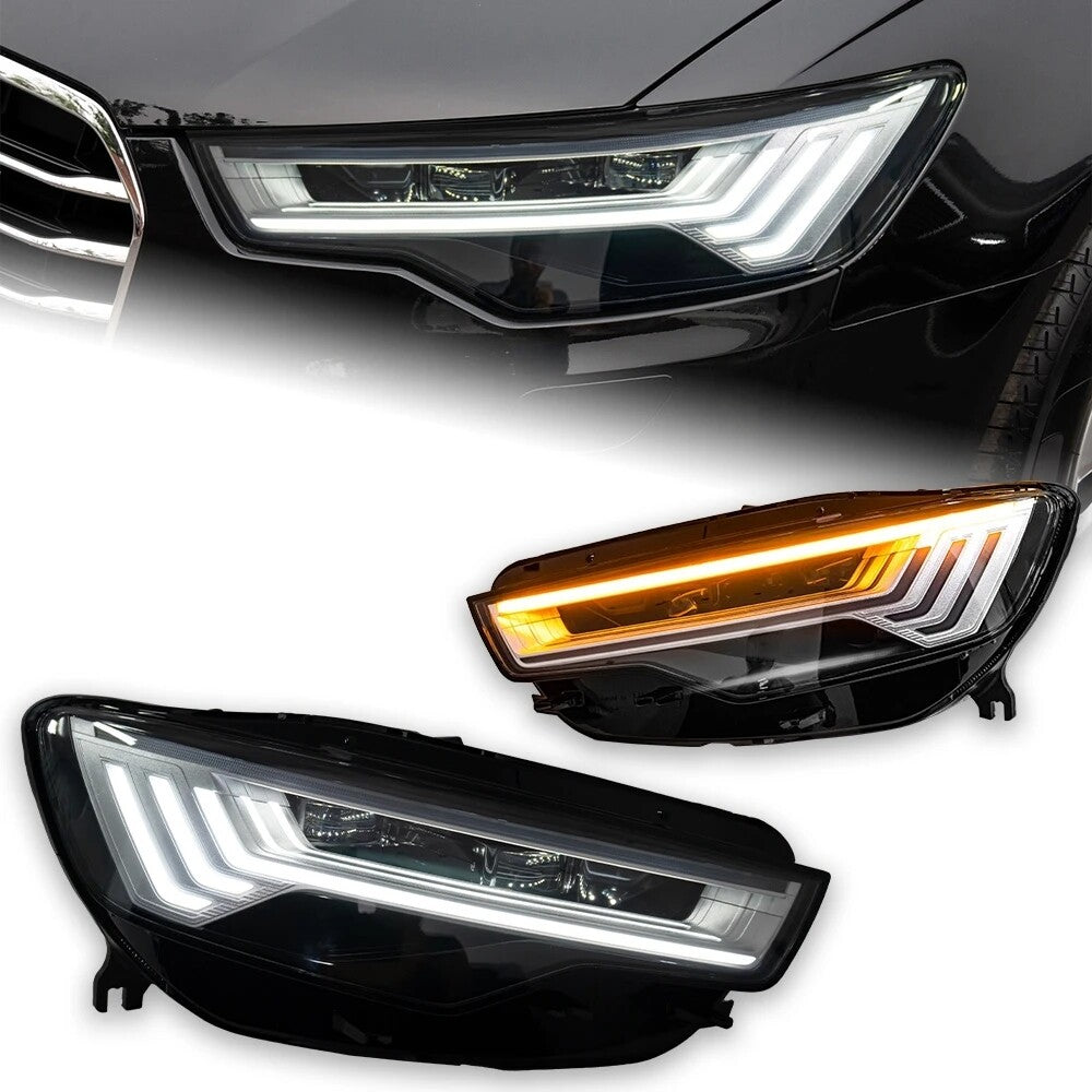 For Audi A6 Headlights 2012 2013 2014 2015 Upgrade C8 Design LED DRL Dynamic Turn Singal Lamps LED Headlight Assembly