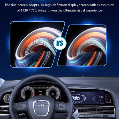 23'' Inch LCD Digital Cluster For AUDI A6 2005-2014 Double screen Dashboard Panel Speedometer | PareiAuto
