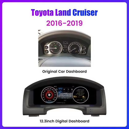 12.3" Car LCD Digital Dashboard Instrument For Toyota Land Cruiser 2008-2019 | PareiAuto