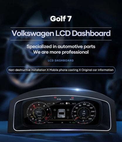 12.3" Lcd Digital Dashboard Cluster For VW Golf7 MK7 2013 2014 2015 2017 2018 2019 2020 Carplay Radio | PareiAuto