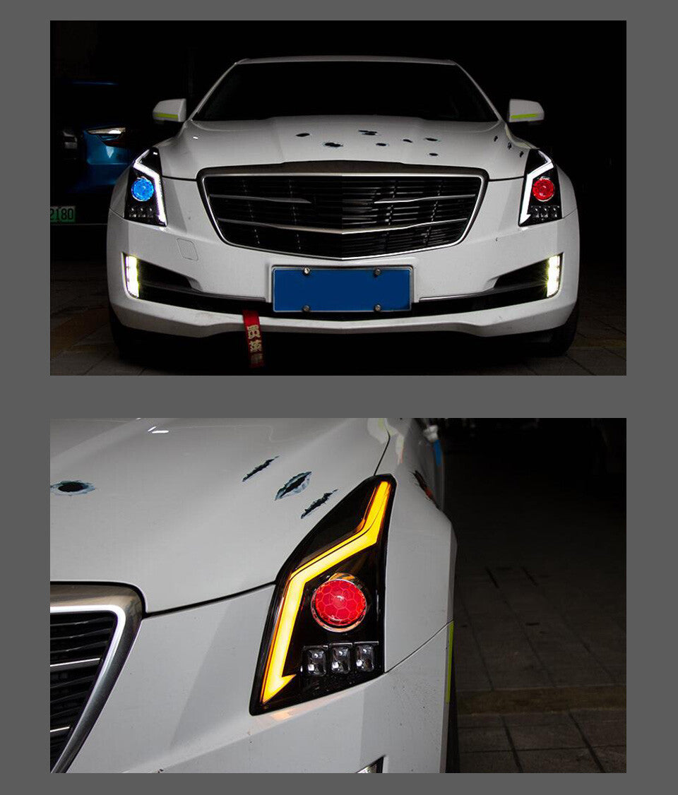 For Cadillac ATS 2014 2015 2016 2017 2018 LED Headlight Assembly LED DRL Sequential Turn Signal Headlamps