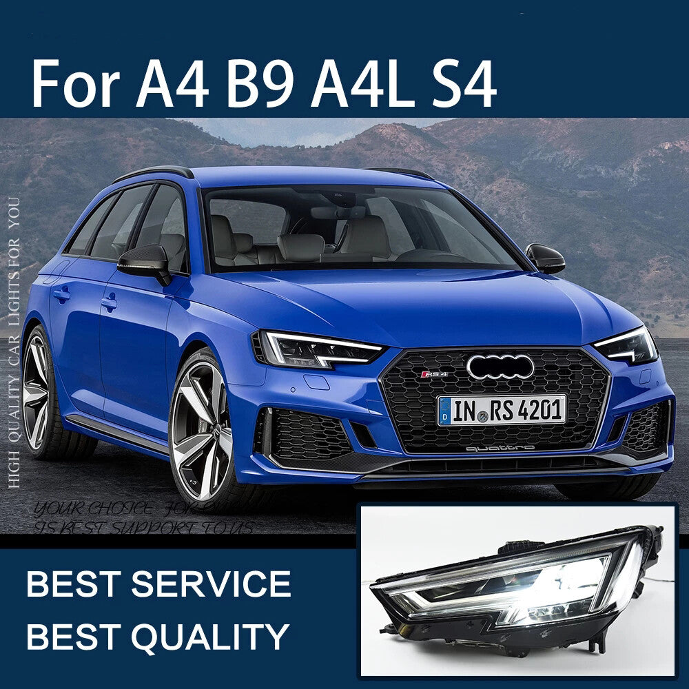 LED Headlights For Audi A4 B9 A4L S4 RS4 2017 2018 2019 Start up Animation Front Turn Signal Lamps