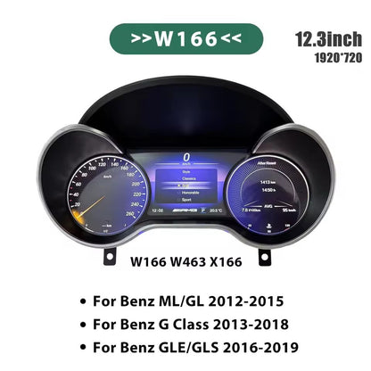 12.3" Inch LCD Digital Dashboard Cluster For Benz R Class ML GL G GLE GLS W164 W166 W463 2006-2019 | PareiAuto