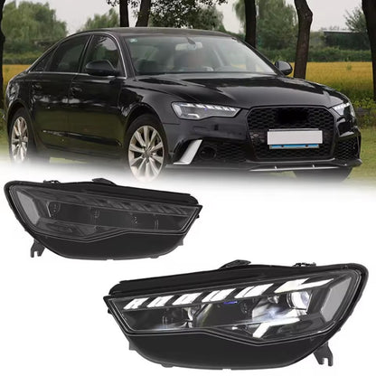 LED HeadLights For AUDI A6L A6 C7 2016 2017 2018 DRL Sequential Turn Signal Start Up Animation LED Headlight Assembly