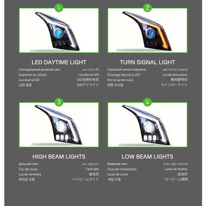 For Cadillac ATS 2014 2015 2016 2017 2018 LED Headlight Assembly LED DRL Sequential Turn Signal Headlamps