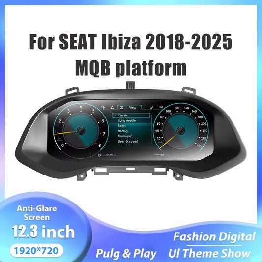 12.3'' Inch LCD Digital Cluster Dashboard For VW Seat Ibiza MQB 2018 2019 2020 2021 2022 2023 2024 2025 Virtual Cockpit | PareiAuto