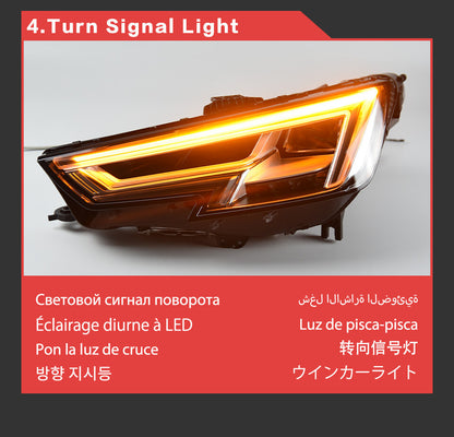 LED Headlights For Audi A4 B9 A4L S4 RS4 2017 2018 2019 Start up Animation Front Turn Signal Lamps