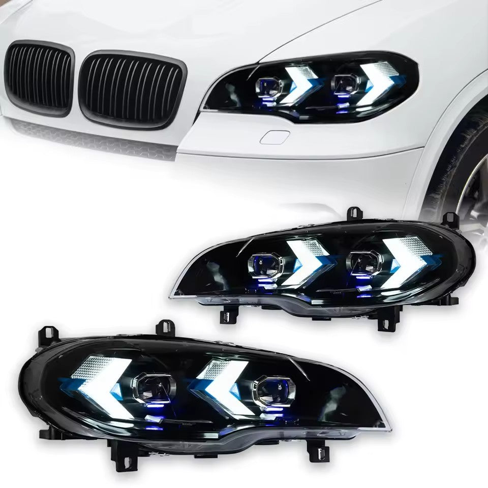 For BMW X5 E70 2007-2013 LED Headlight Assembly Upgrade DRL Turn Signal HeadLamp LED Headlight Assembly