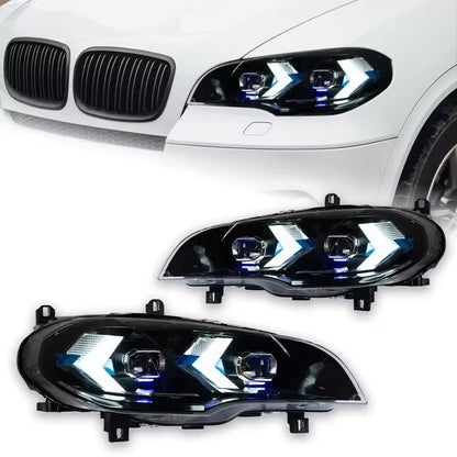 For BMW X5 E70 2007-2013 LED Headlight Assembly Upgrade DRL Turn Signal HeadLamp LED Headlight Assembly
