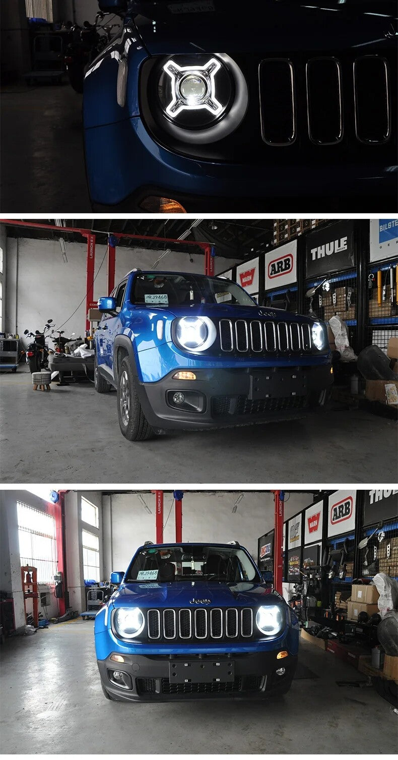 For Jeep Renegade 2015-2021 Headlights LED Projector Lens DRL Turn Signal Assembly