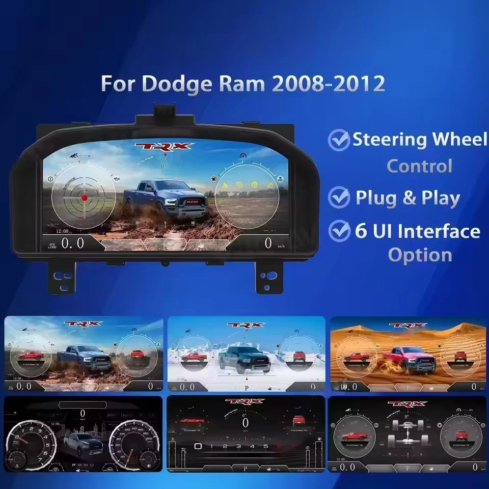 For Dodge Ram 1500 2500 3500 2008-2018 Instrument Car Digital Gauge Cluster Virtual Cockpit LCD Panel Dashboard | PareiAuto