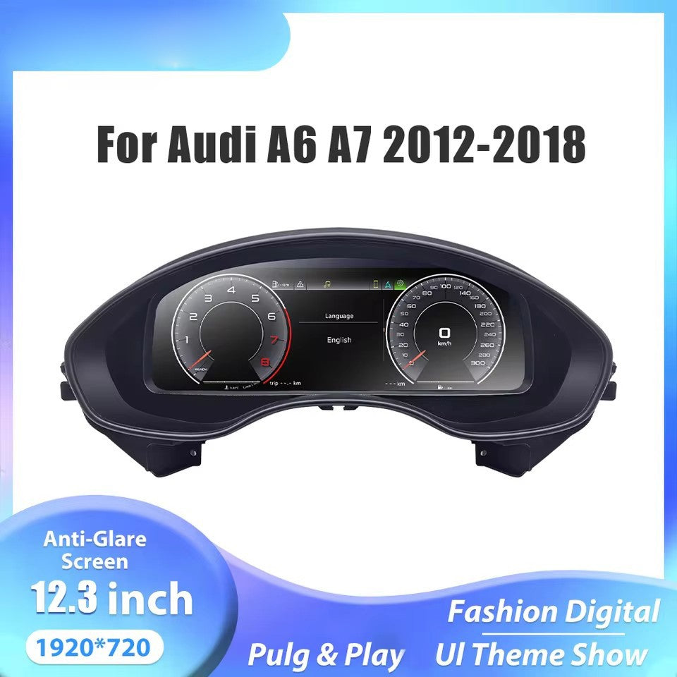 12.3"Lcd Digital Cluster Dashboard For Audi A6 A7 C7 2012-2018 Panel Speedometer Virtual Cockpit instrument | PareiAuto