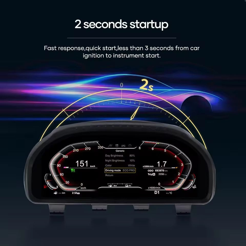 12.3" Inch Digital LCD Dashboard Cluster Upgrade For BMW 5 series E60 E61 E63 2003 2004 2005 2006 2007 2008 2009 | PareiAuto