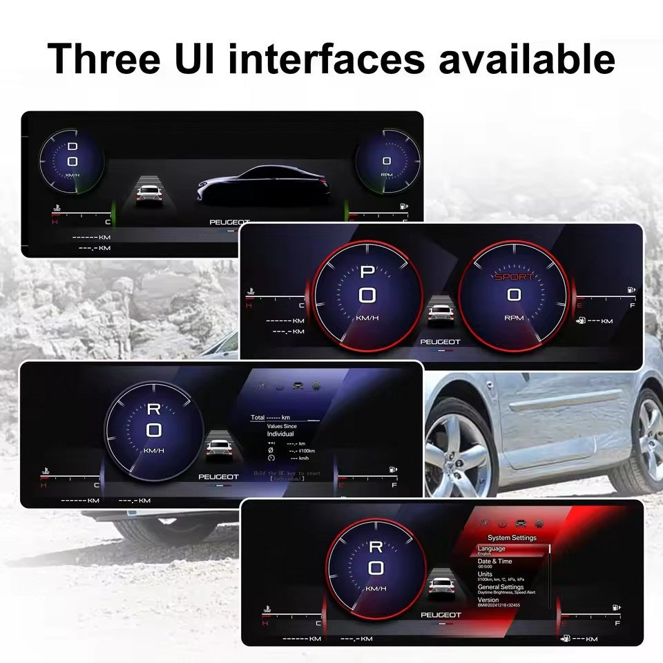 10.25"Inch cluster LCD digital instrument cluster For Peugeot 407 2004-2010 speedometer | PareiAuto