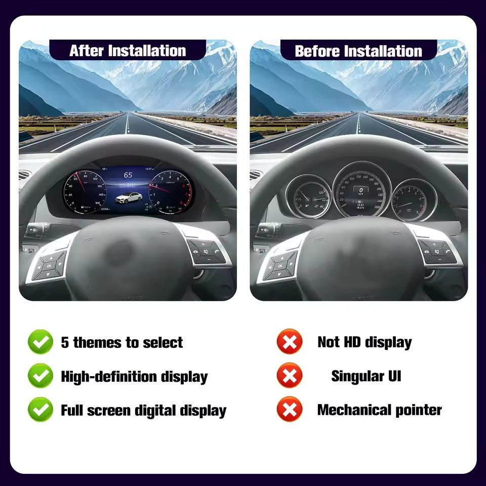 12.3" Inch Digital Instrument Cluster For Benz C200L C/GLC W205/W253 2015 2016 2017 2018 2019 speedometer | PareiAuto