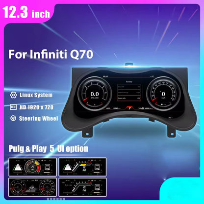 12.3"LCD Car Digital Dashboard Cluster For Infiniti Q70 2013-2019 Virtual Instrument Panel | PareiAuto