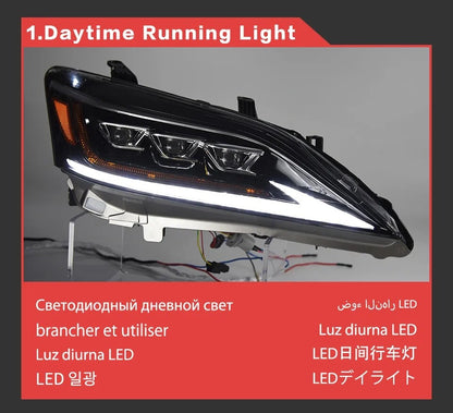 LED Headlights For Lexus ES200 ES300 2006-2012 DRL Sequential Turn Signal HeadLamps
