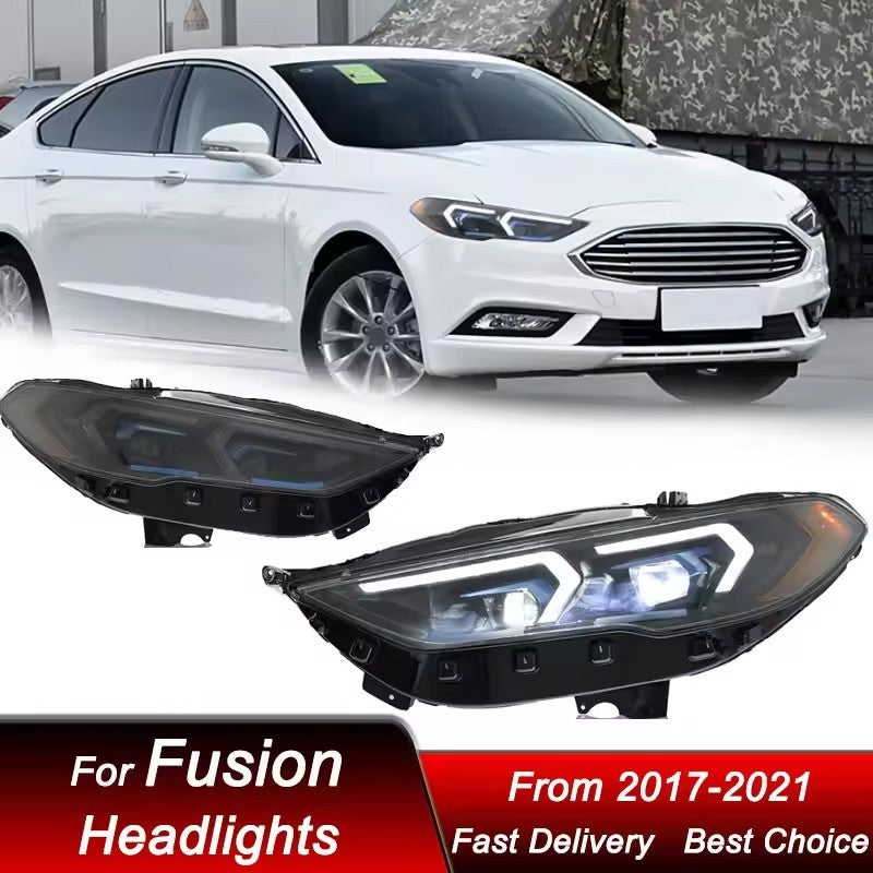 LED Headlights For Ford Fusion Mondeo 2017-2020 Headlamp Assembly Projector Lens LED Headlight Assembly