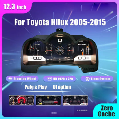 12.3"Inch For Toyota Hilux 2005-2015 LCD Dashboard Car Digital Cluster Instrument | PareiAuto