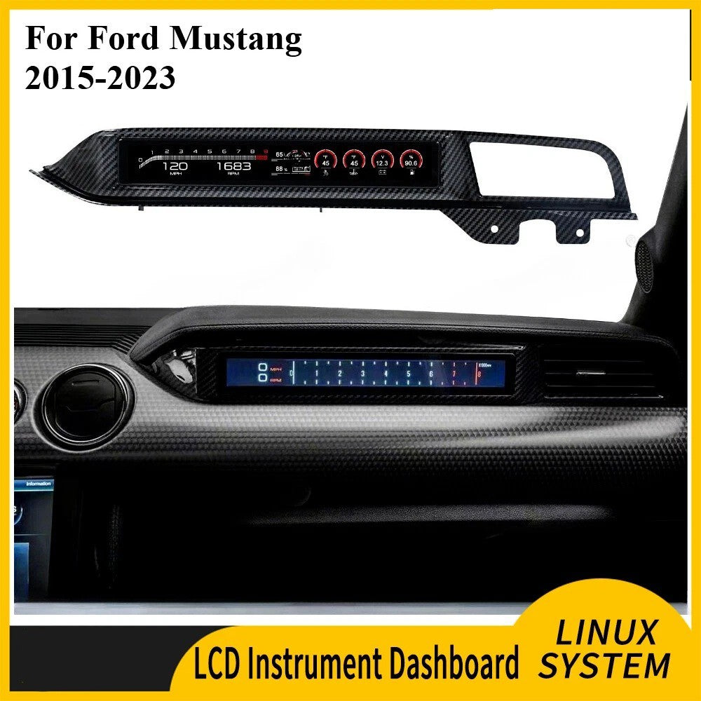 For Ford Mustang 2015-2023 Dashboard Display Screen LCD Passenger Side HD Digital Dashboard Speed Meter Car Co-pilot Instrument | PareiAuto