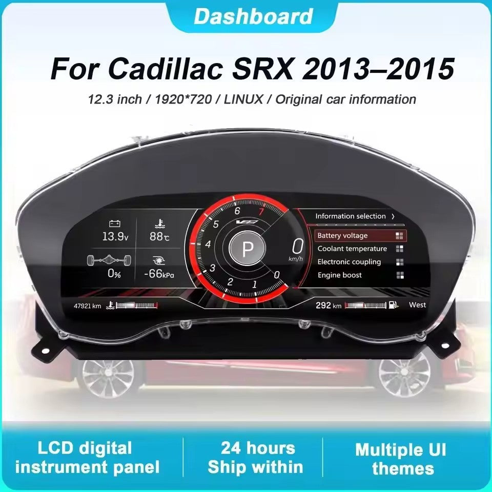 Digital Instrument Cluster For Cadillac SRX 2013 2014 2015 CarPlay Speedometer Dashboard Gauge 12.3" HD virtual cockpit LCD Plug-play | PareiAuto