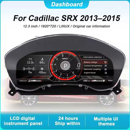 Digital Instrument Cluster For Cadillac SRX 2013 2014 2015 CarPlay Speedometer Dashboard Gauge 12.3" HD virtual cockpit LCD Plug-play | PareiAuto
