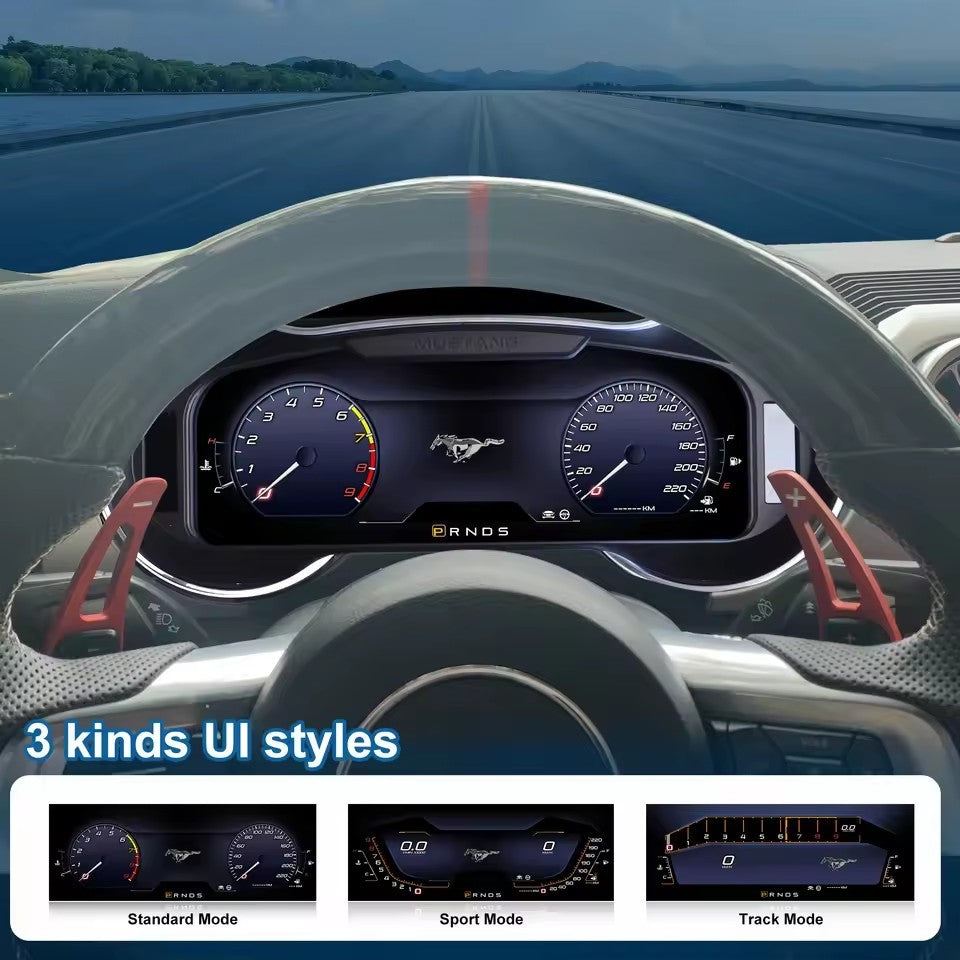 12.3" Inch Digital Instrument Cluster for Ford Mustang 2015-2021 Dashboard Speedometer | PareiAuto