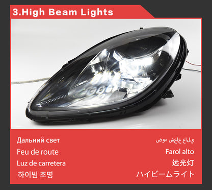 For Porsche Macan 2014 2015 2016 2017 2018 2019 2020 2021 2022 LED Headlight Projector Lens DRL Turn Signal Lamps