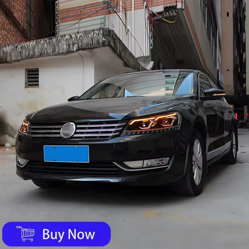 LED Headlights For Passat B7 US version Sequential Front DRL Turn Signal HeadLamps LED Headlight Assembly