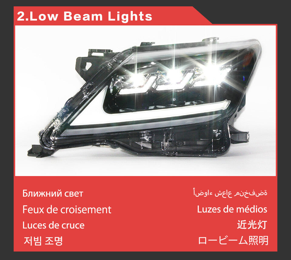 LED Headlights For Lexus LX570 2009-2015 Front DRL Sequential Turn Signal Headlamps Assembly