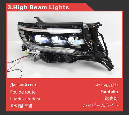 LED Headlight For Toyota Prado 2018 2019 2020 2021 2022 DRL Sequential Turn Signal Front DRL HeadLamps Assembly