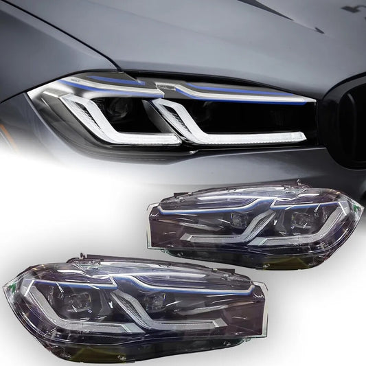 LED Headlights Sequential Turn Signal Front DRL Lamps For BMW X5 F15 2014 2015 2016 2017 2018