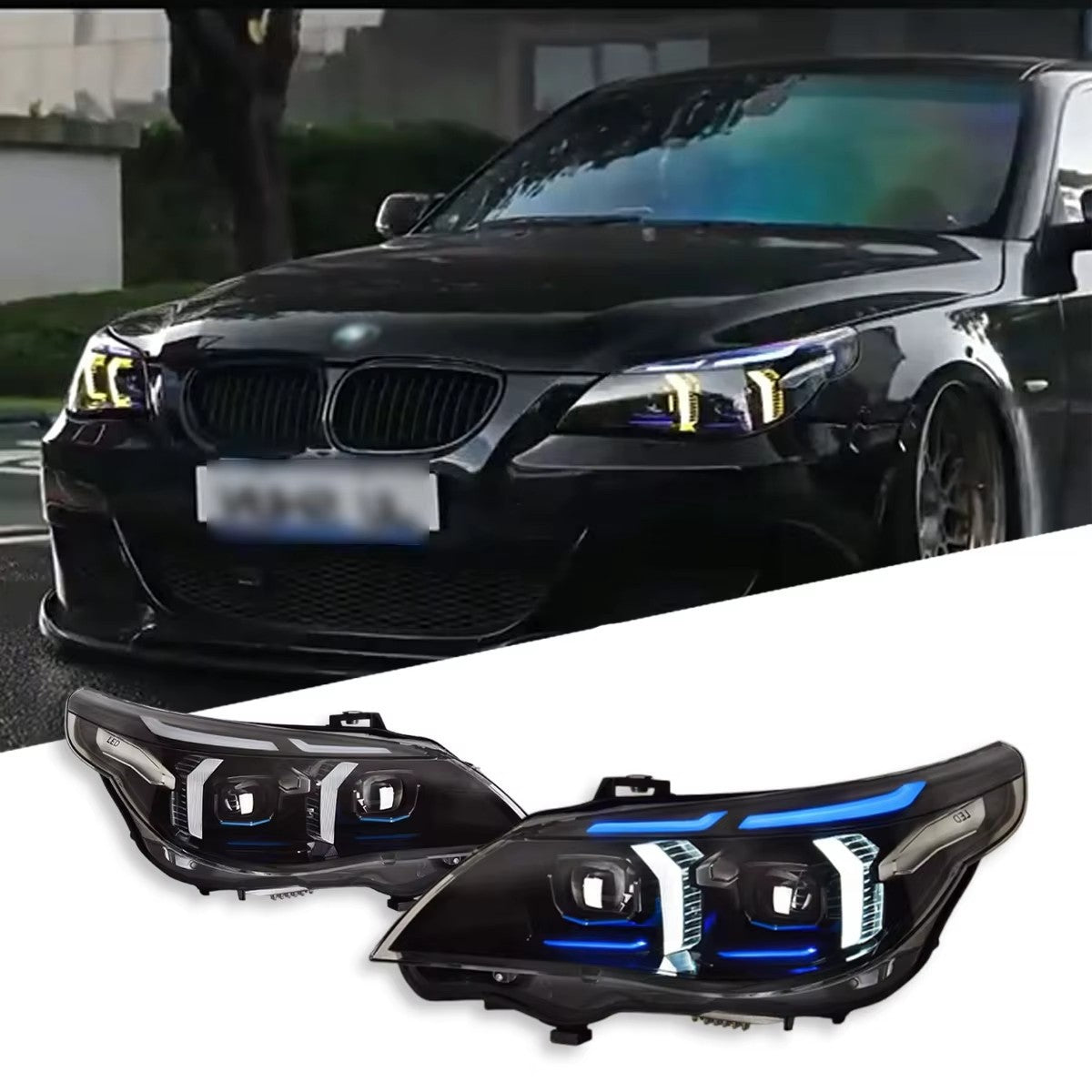 For BMW 5 Series E60 2003 2004 2005 2006 2007 2008 2009 2010 Upgrade DRL Front Turn Signal LED Headlights LED Headlight Assembly