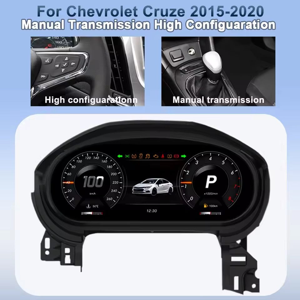 12.3" LCD Dashboard For Chevrolet Cruze 2015-2020 Car Digital Instrument Cluster | PareiAuto