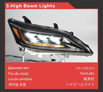 LED Headlights For Lexus ES200 ES300 2006-2012 DRL Sequential Turn Signal HeadLamps