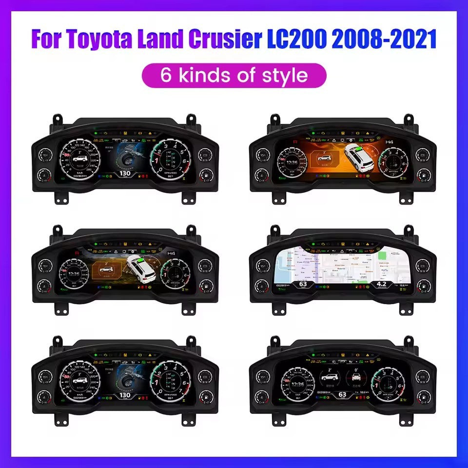 For Toyota Land Crusier LC200 2008-2021 12.3" LCD Digital Dashboard Instrument | PareiAuto