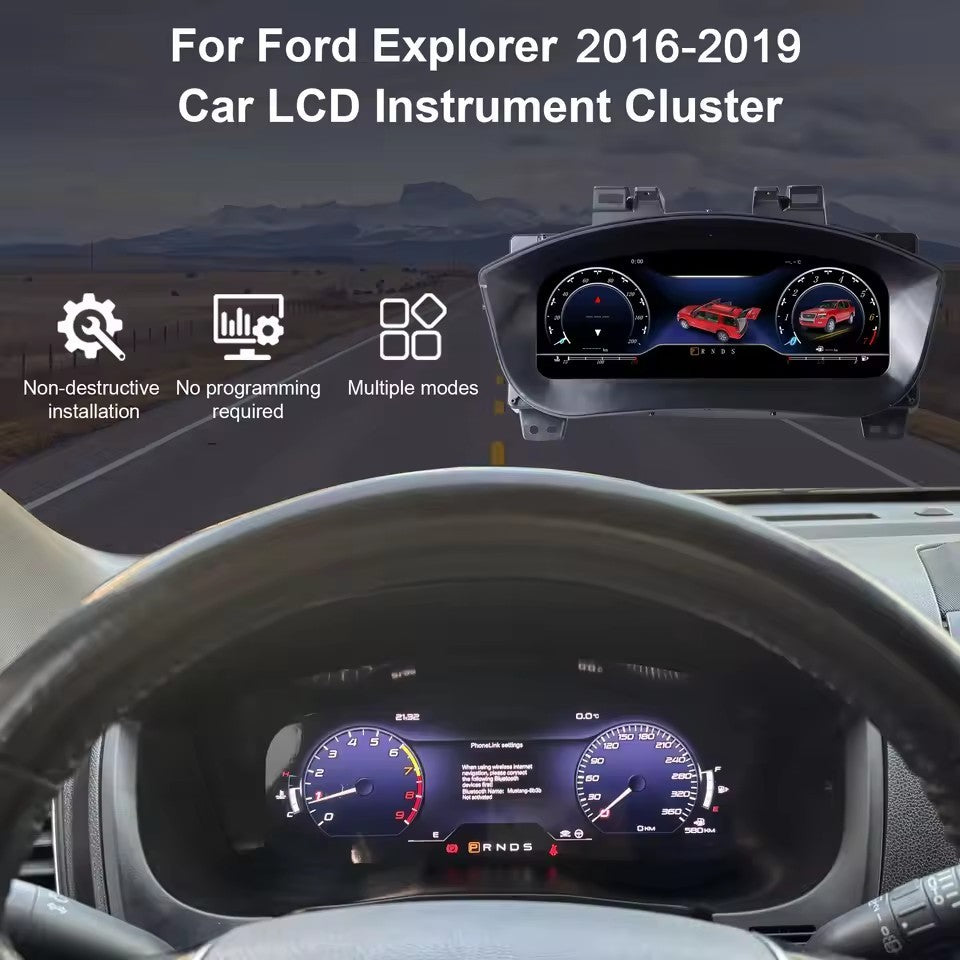 12.3" Inch Digital Instrument Cluster For Ford Explorer 2016 2017 2018 2019 Speedometer Dashboard | PareiAuto