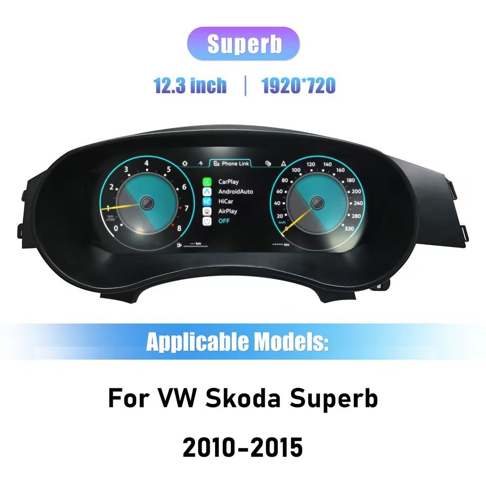 Lcd Digital Dashboard Cluster For VW Skoda Superb 2010-2015 instrument Paneel | PareiAuto