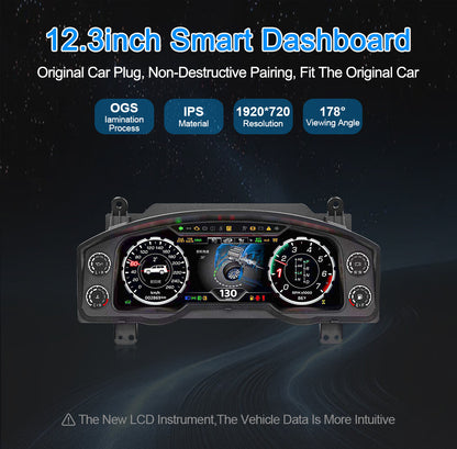 LCD Digital Cluster For Toyota Land Cruiser LC200 2008-2020 LCD Instrument Panel Speedometer Odometer Dashboard Display | PareiAuto