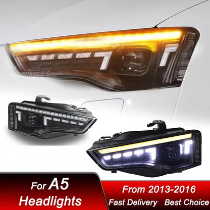 For Audi A5 A5L LED Headlight 2013 2014 2015 2016 Front DRL Sequential Turn Signal Lamps LED Headlight Assembly